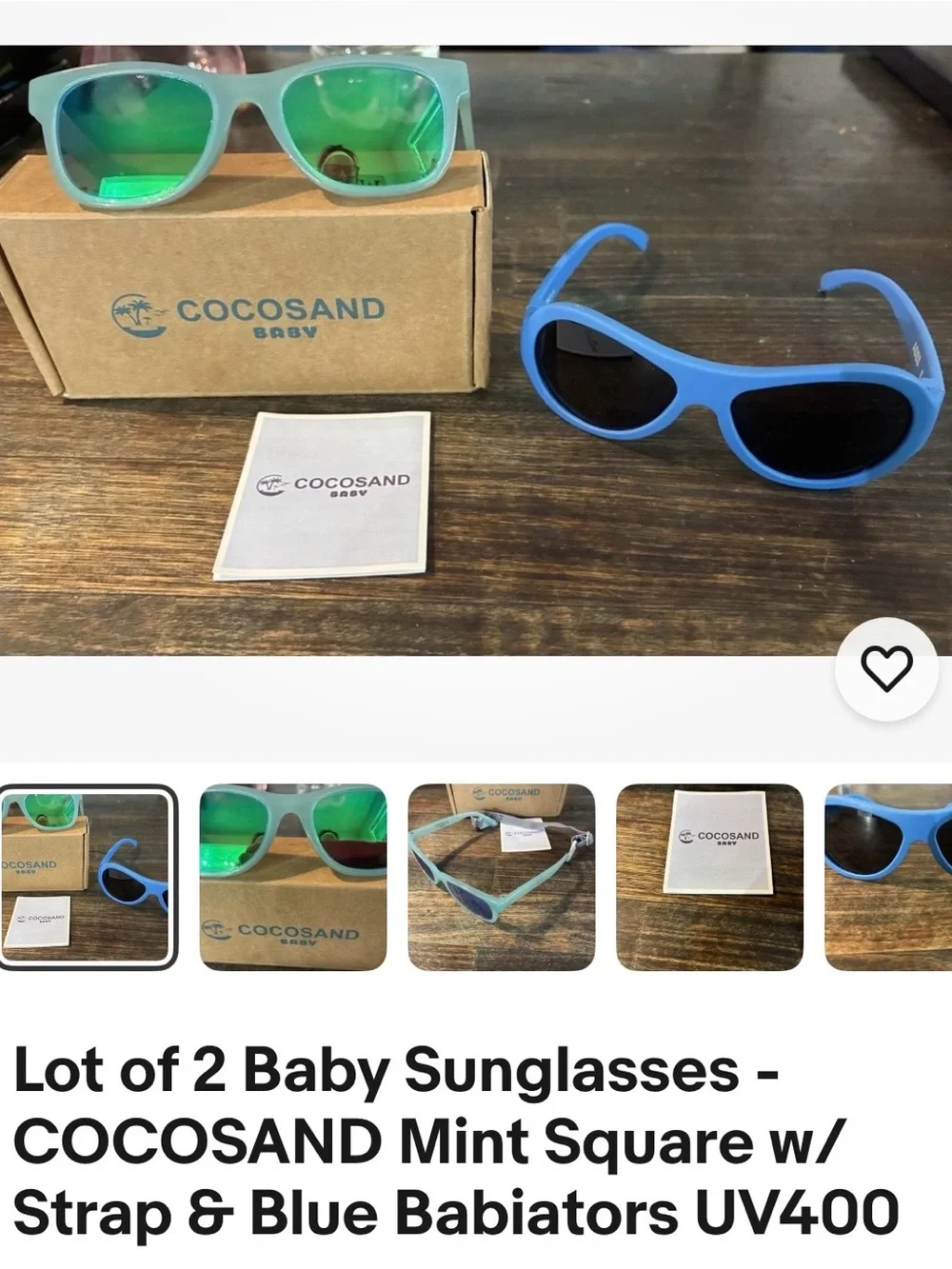 Lot of 2 Baby Sunglasses - Mint & Blue UV400